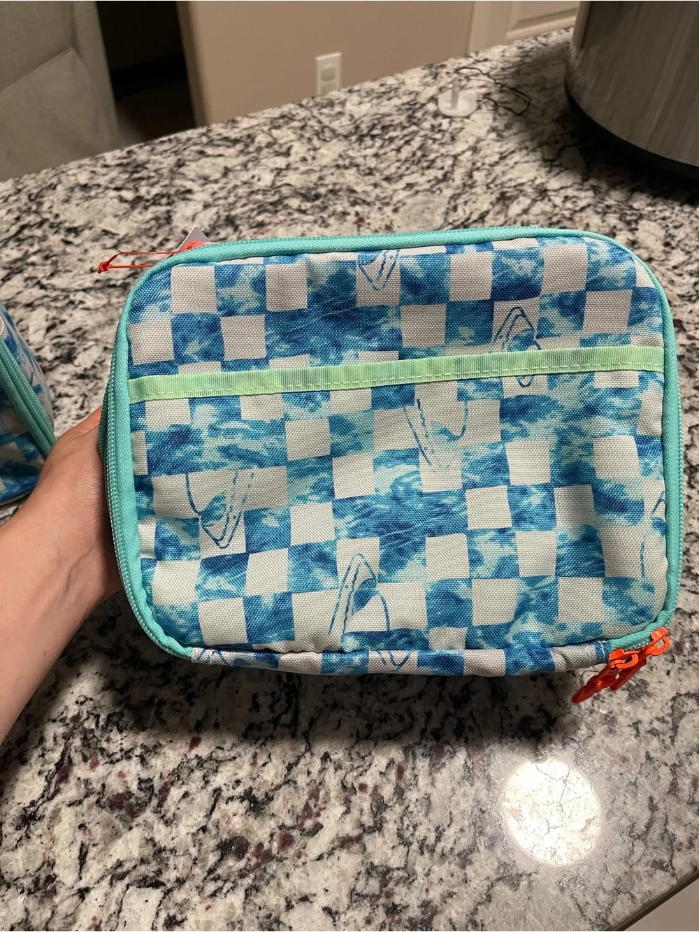2 Cat & Jack Insulated Kids Lunch Box - Blue Checkered Shark